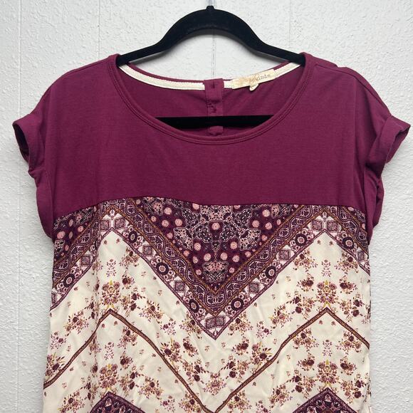 Rewind Mixed Media Bohemian Fairy Lightweight Floral Chiffon Womens Top Small - Picture 6 of 10